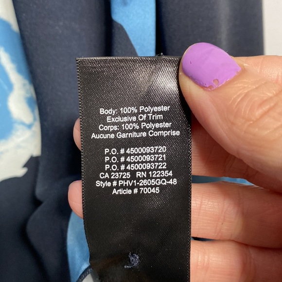 - Aritzia Babaton Navy/Light Blue Floral Long Sleeve Blouse Size L - Picture 7 of 9